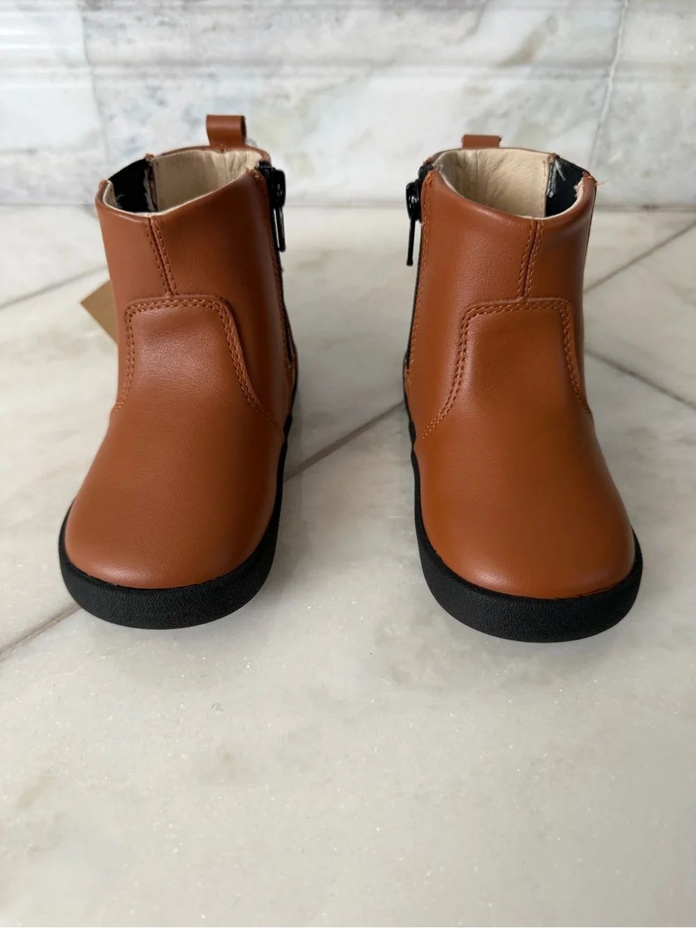 Old Soles Tan and Black Chelsea Boots for Kids